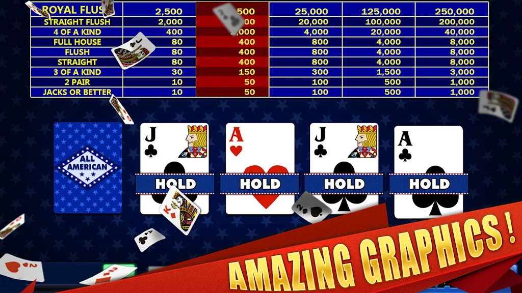 All American & Double Bonus - VIDEO POKER Captura de tela 2