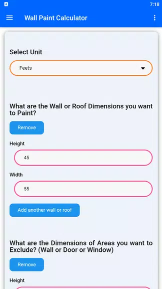 Wall Paint Calculator Captura de tela 1