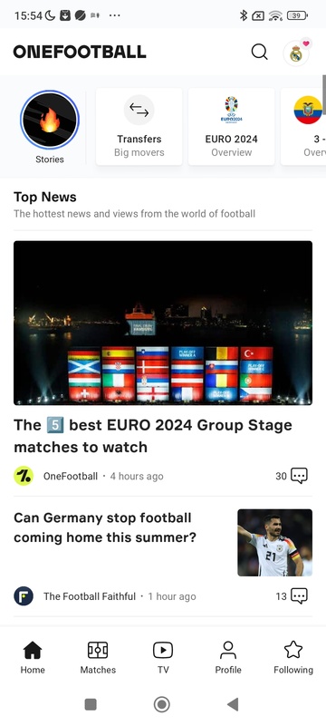 Onefootball Schermafbeelding 3