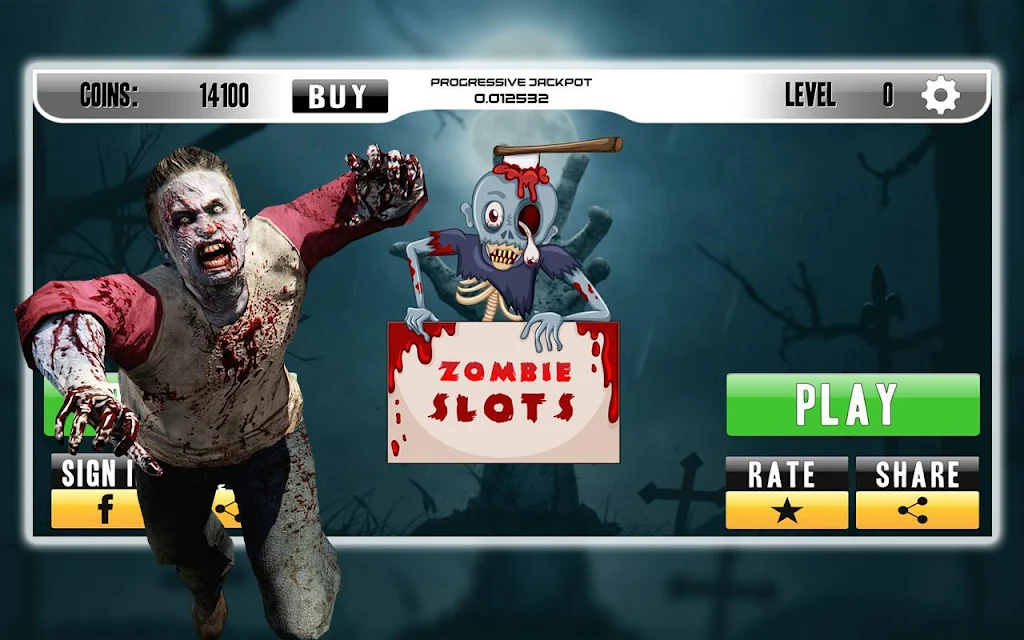 Casino Walking Zombie Slots Machine Скриншот 1