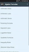 Math Formulas Algebra Ảnh chụp màn hình 1