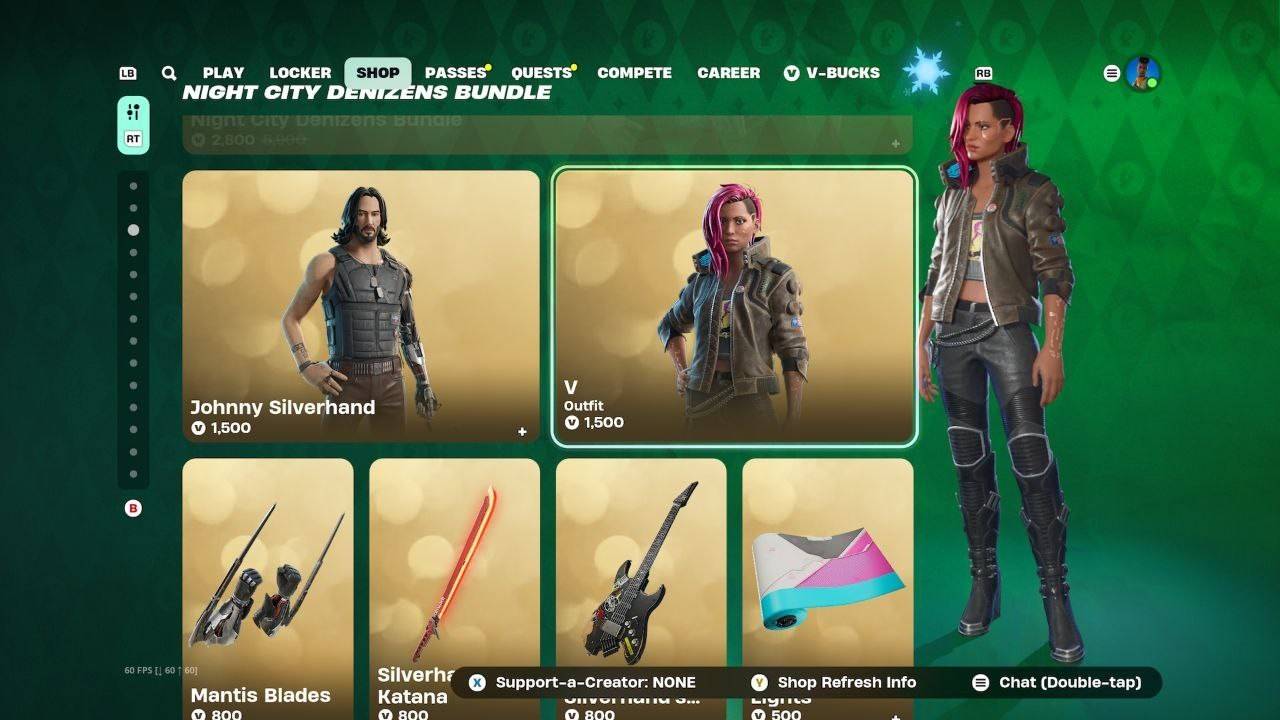 Cyberpunk 2077's Fortnite skin selection explained