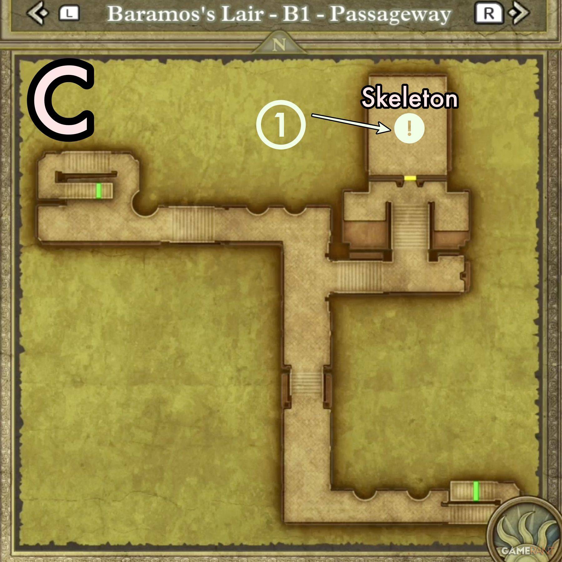 Image: B1 Passageway Map with Treasure Locations