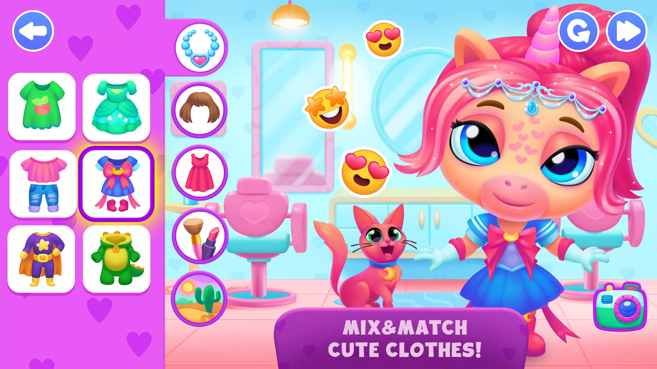 Unicorn Dress up games kids Скриншот 3