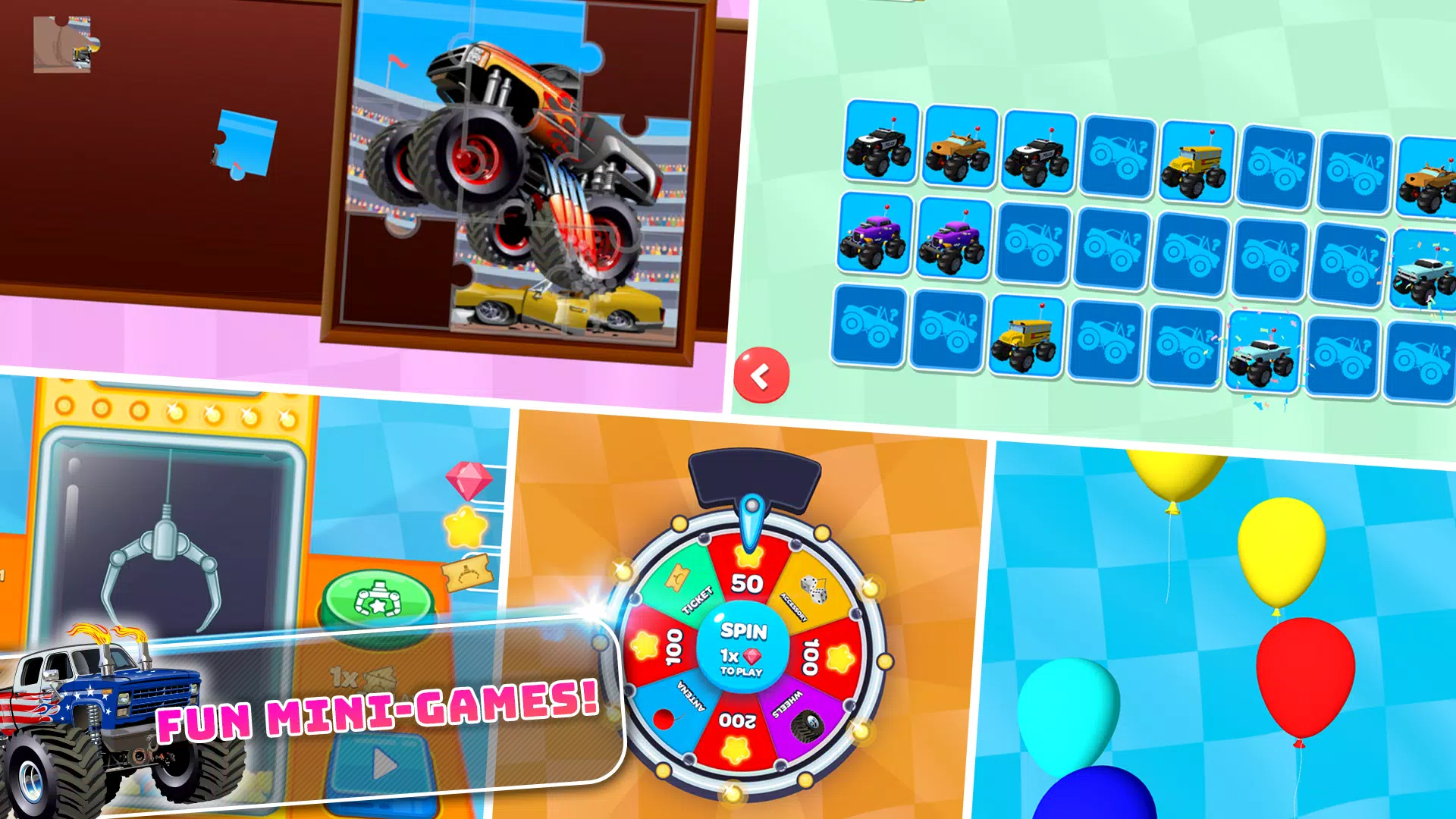 Monster Trucks Kids Race Game Ekran Görüntüsü 4
