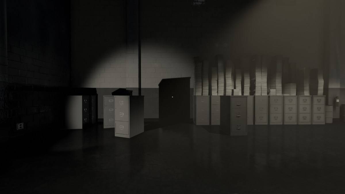 Superliminal 中文件柜的影子。