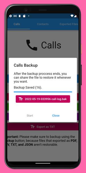 Call Log Backup,Restore & PDF Export Zrzut ekranu 3