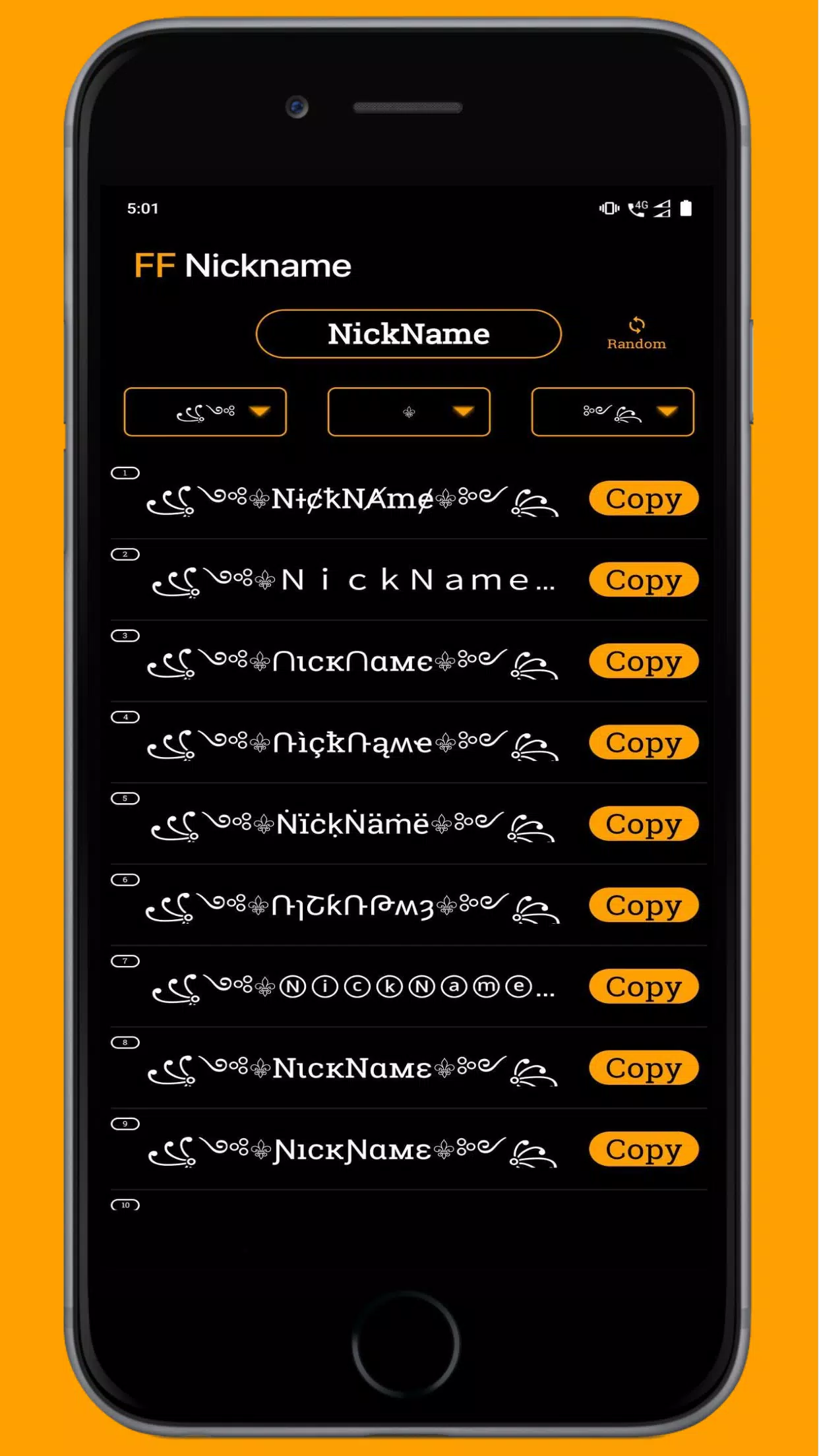 FF Name Creator - Nickname Generator For Games Скриншот 2