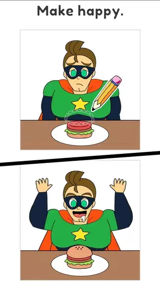 Draw Happy Hero - Help puzzle 스크린샷 1