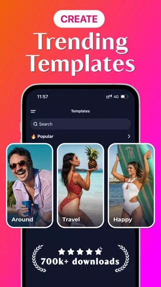 Template Video Maker & Editor Captura de pantalla 1