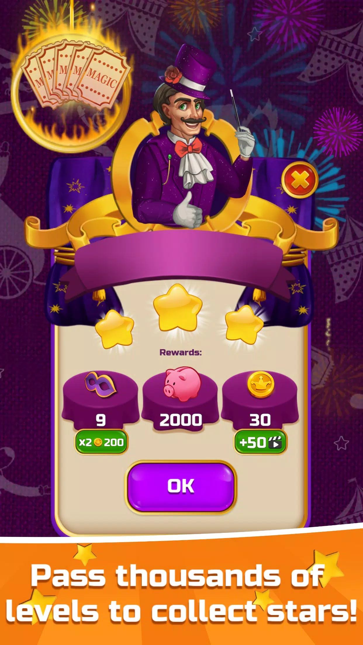 Zirkuswörter: Magisches Puzzle Screenshot 1