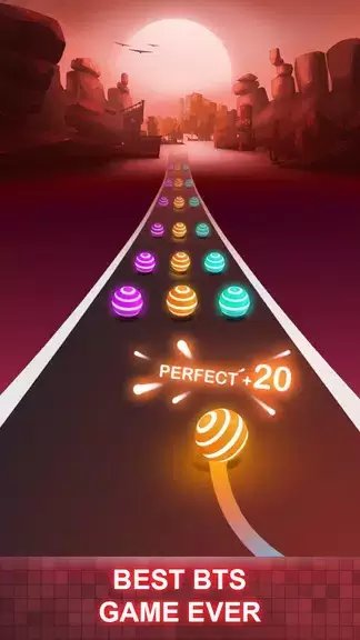 BTS Road Tiles: KPOP Colour Ball Dancing Road Run! Скриншот 2