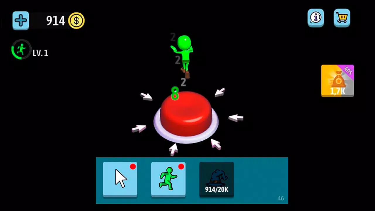 Green button: Авто кликер игра Captura de tela 3