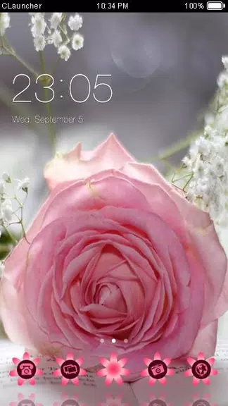 Pretty Pink Rose Theme 스크린샷 1