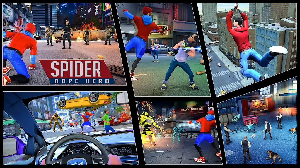 Flying Spider Fight Hero Games Скриншот 1