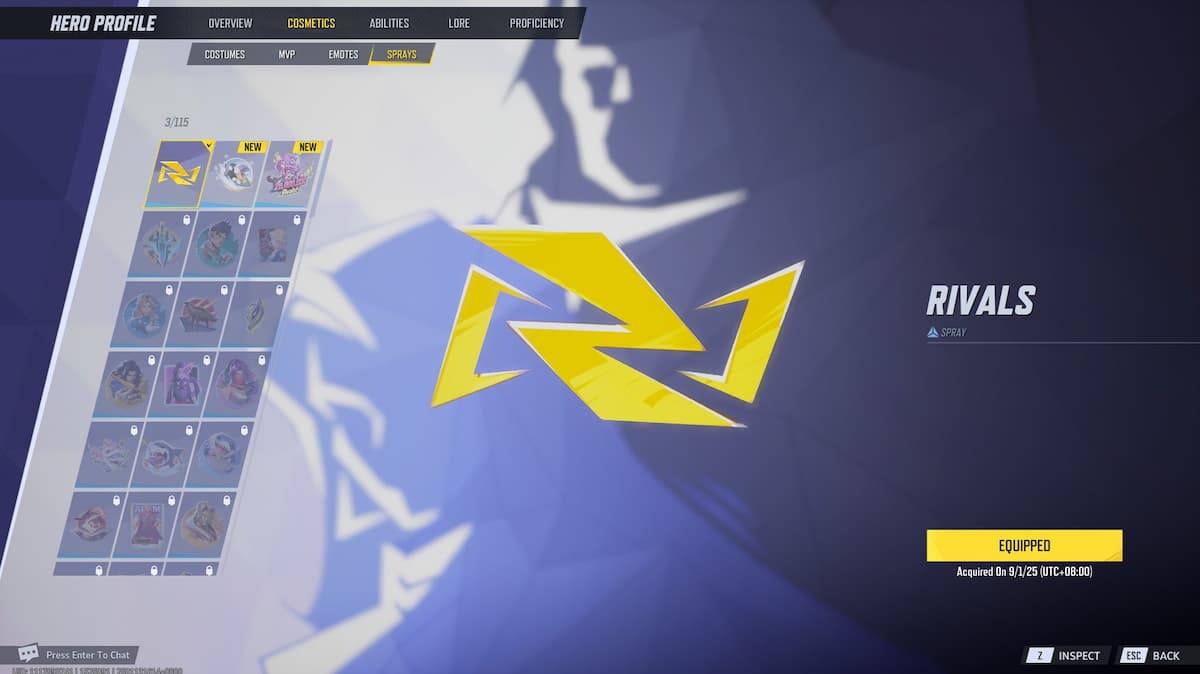 Marvel Rivals character customization interface