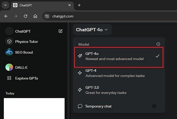 ChatGPT 4o ภาพหน้าจอ 1