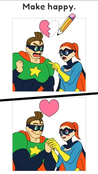Draw Happy Hero - Help puzzle 스크린샷 2