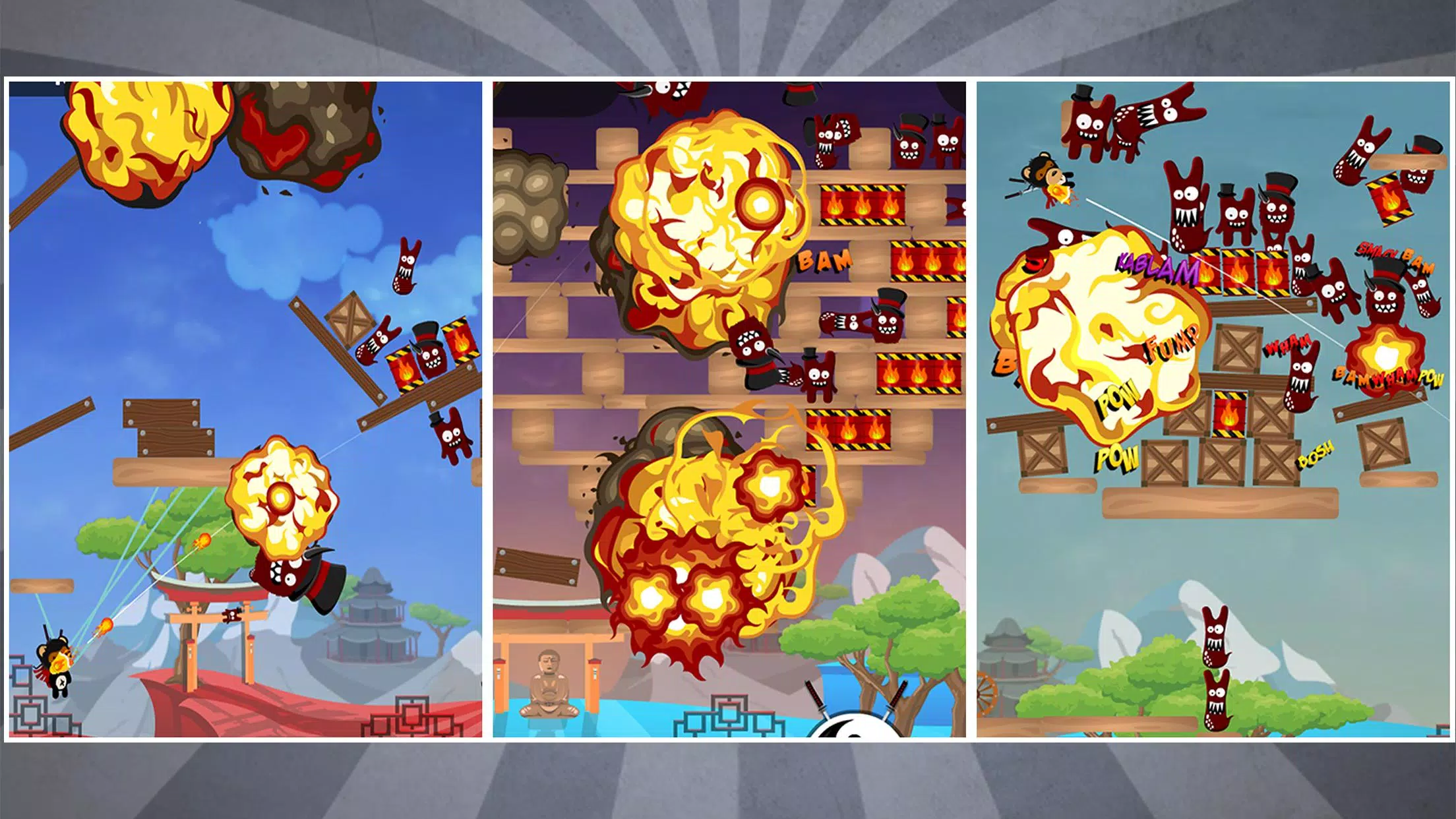 Ninja Bear: Slingshot Shooter Скриншот 2