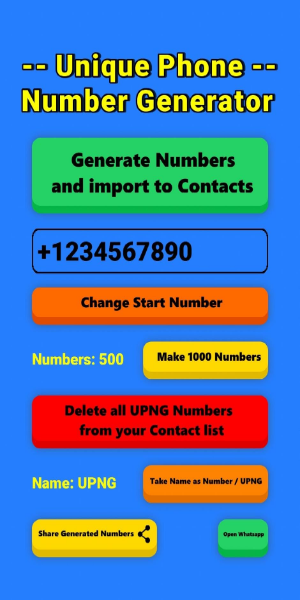 Unique Phone Number Generator ภาพหน้าจอ 2