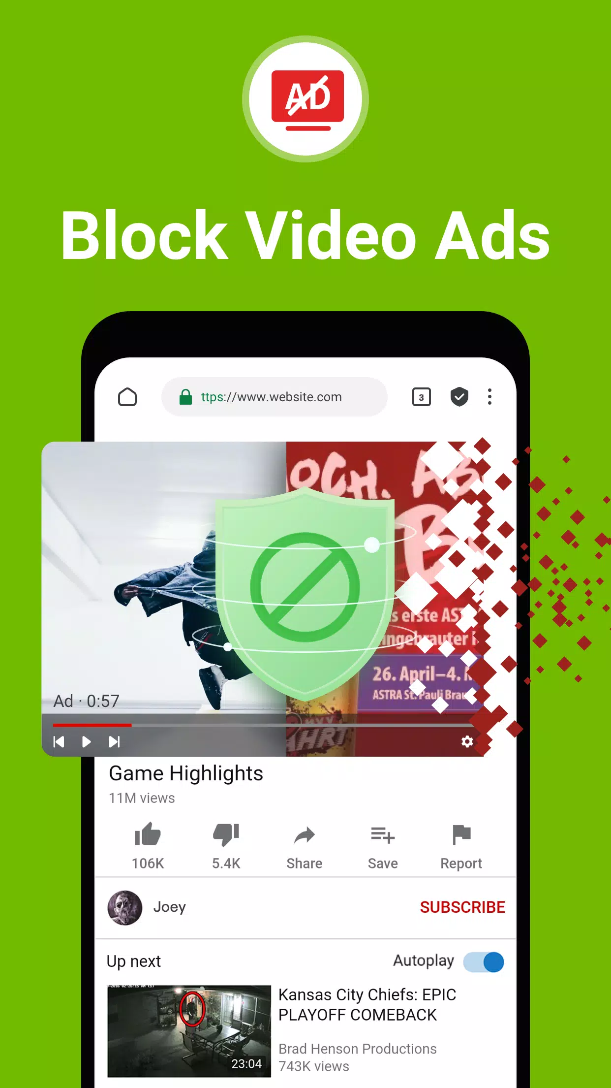 FAB Adblocker Browser:Adblock স্ক্রিনশট 1
