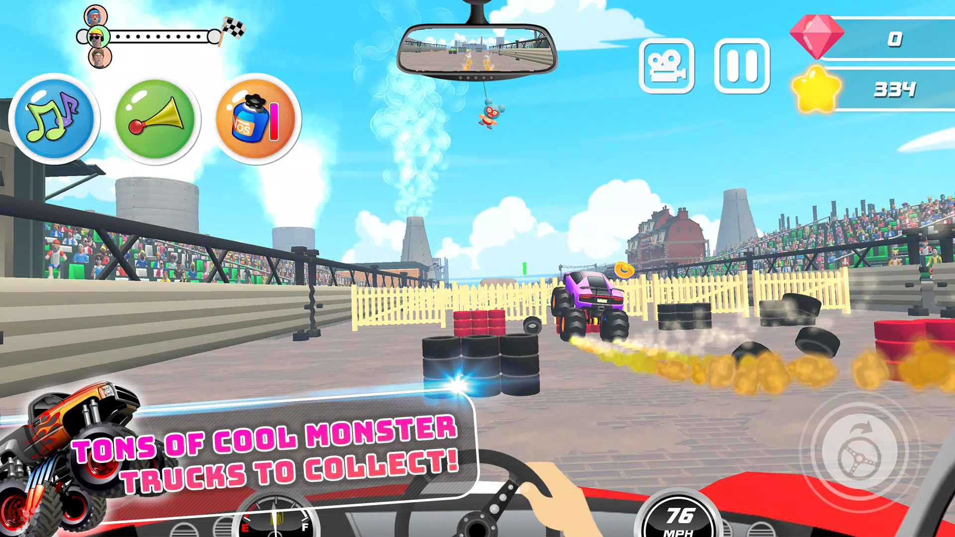 Monster Trucks Kids Race Game Ekran Görüntüsü 2