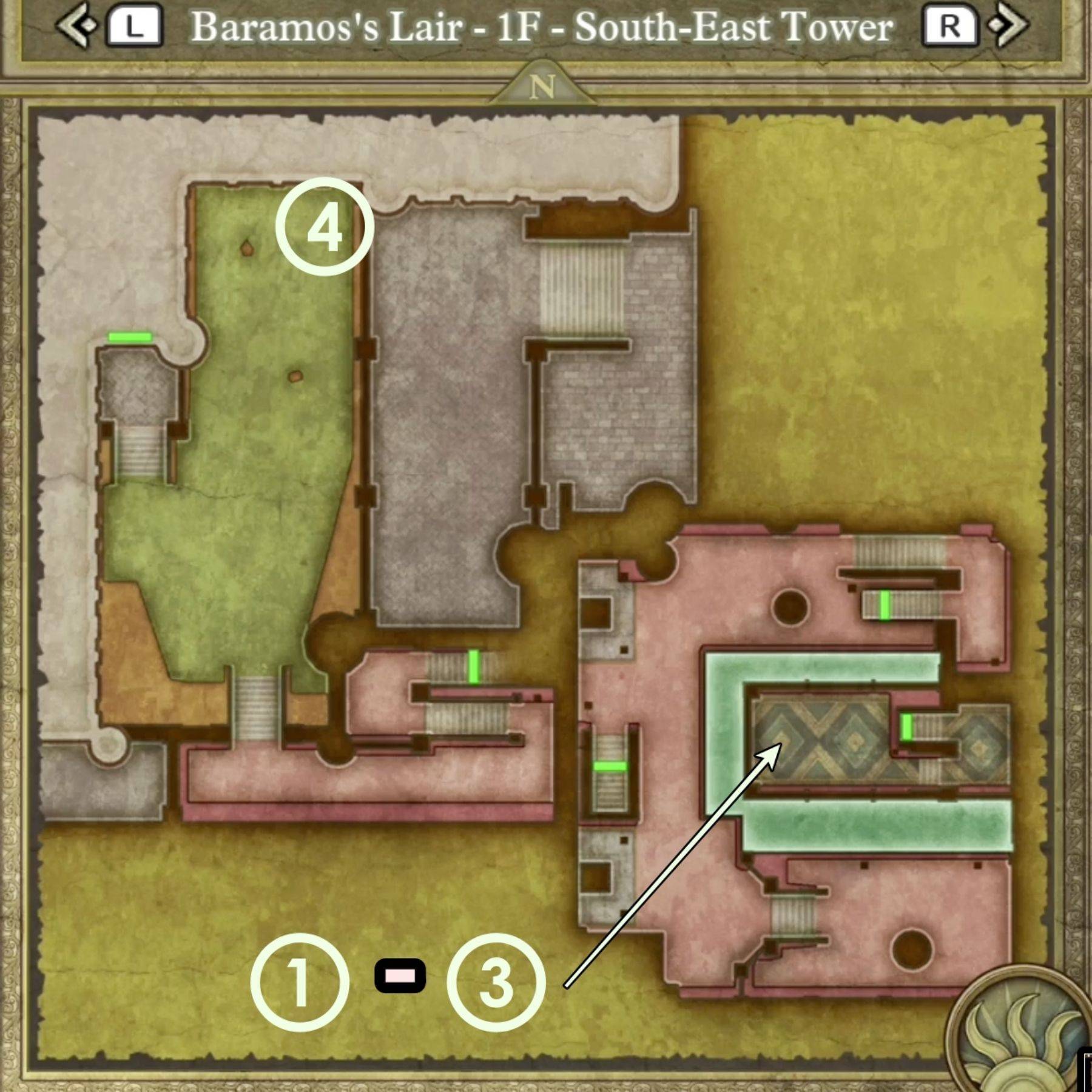 Image: South-East Tower Map with Treasure Locations