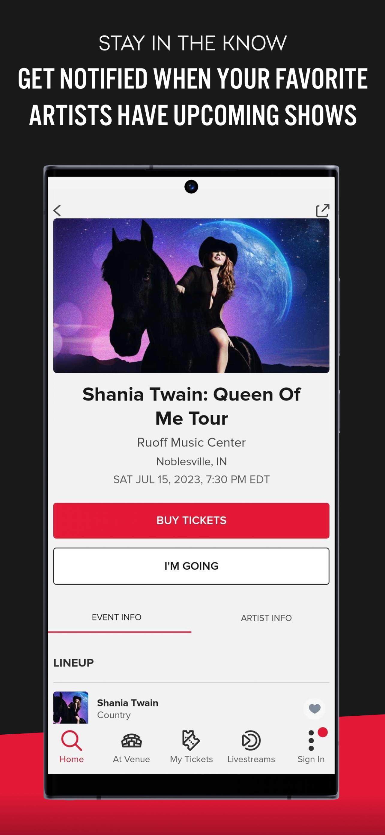 Live Nation At The Concert Screenshot 3