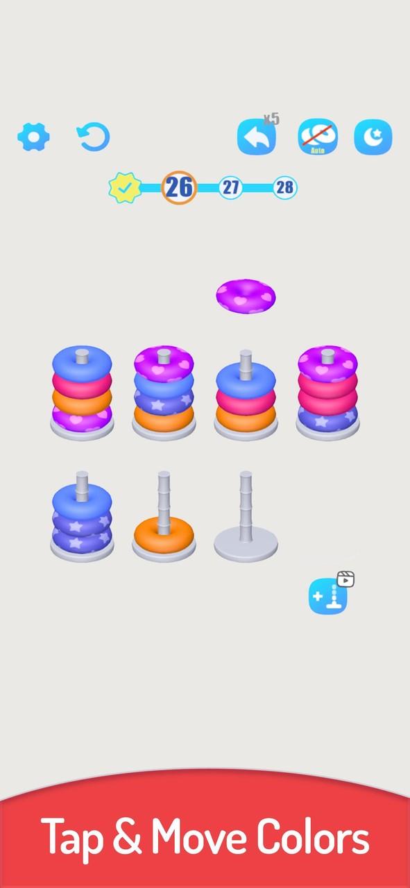 3D Color Sort Hoop Stack ภาพหน้าจอ 1