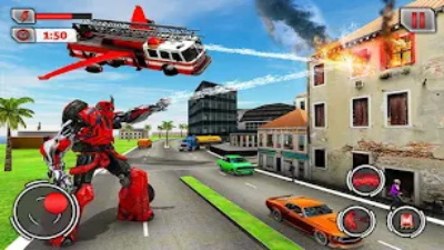 fire truck flying robot rescue Captura de pantalla 3