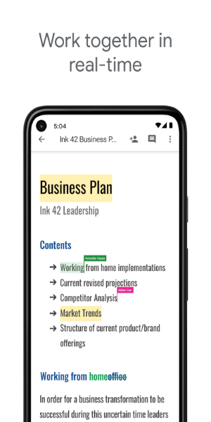 Google Docs Zrzut ekranu 1