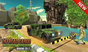 Offroad US Army Truck Driving Ekran Görüntüsü 2