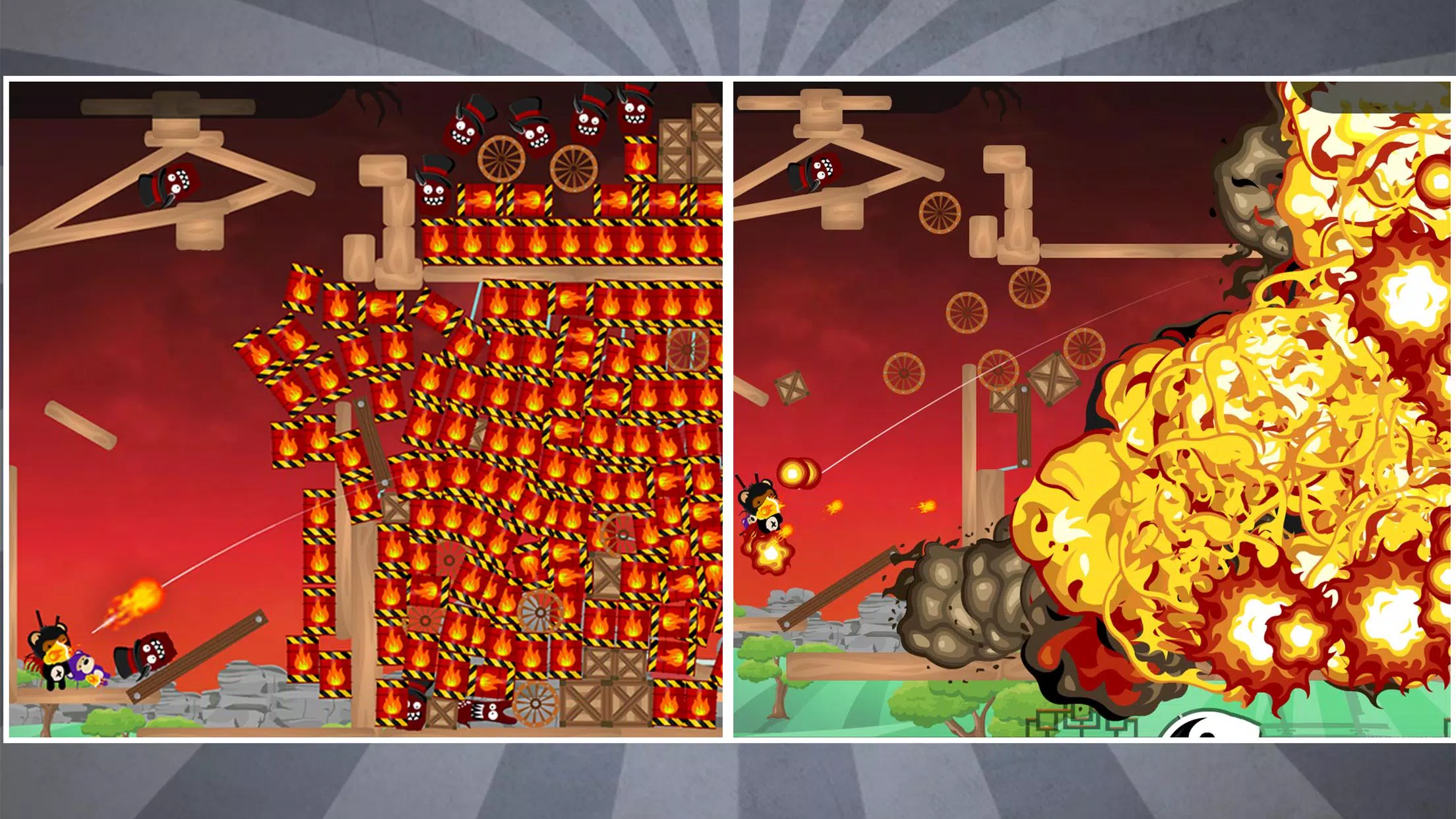 Ninja Bear: Slingshot Shooter Скриншот 1