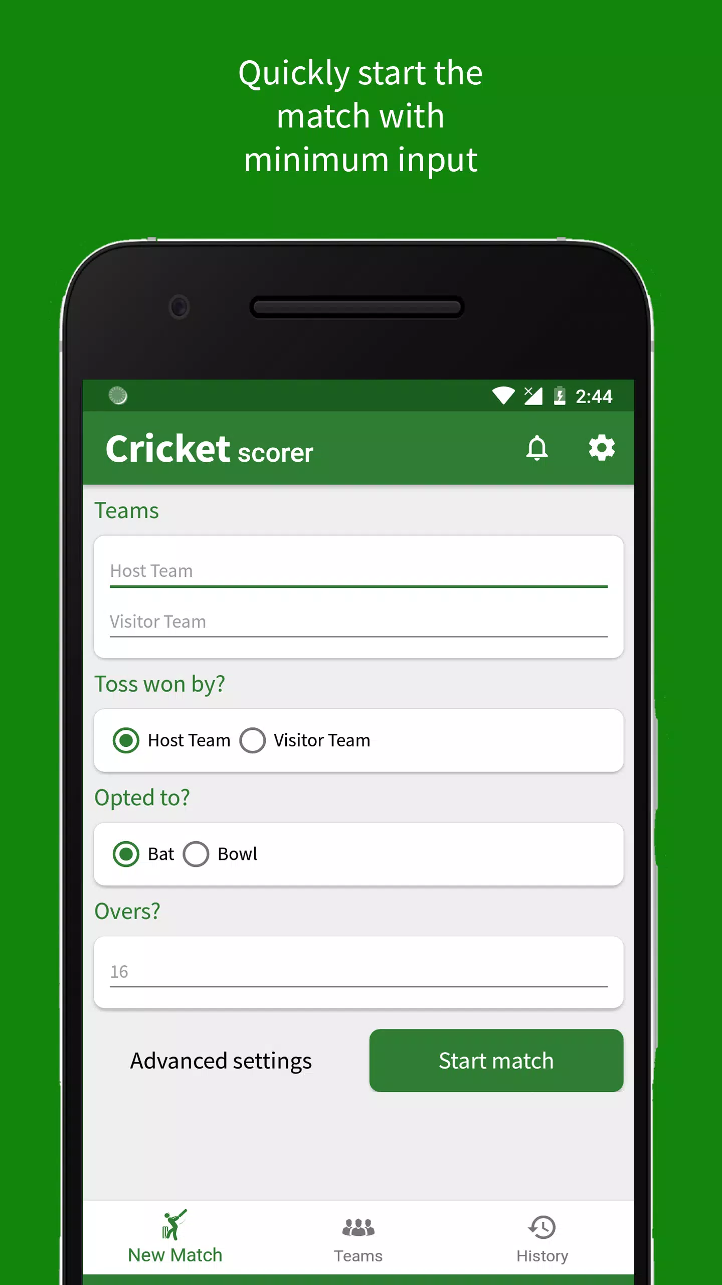 Cricket Scorer Скриншот 1