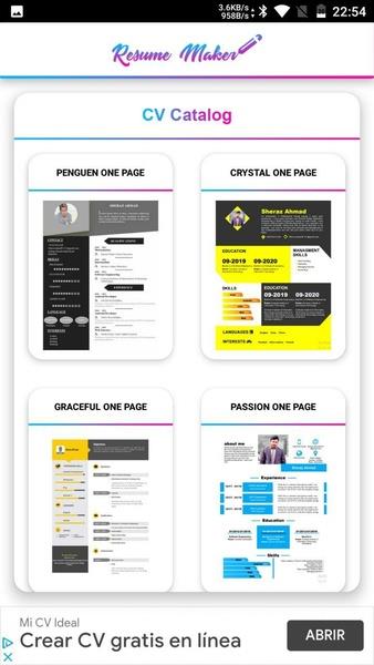 Resume Builder & CV maker :PDF Скриншот 1
