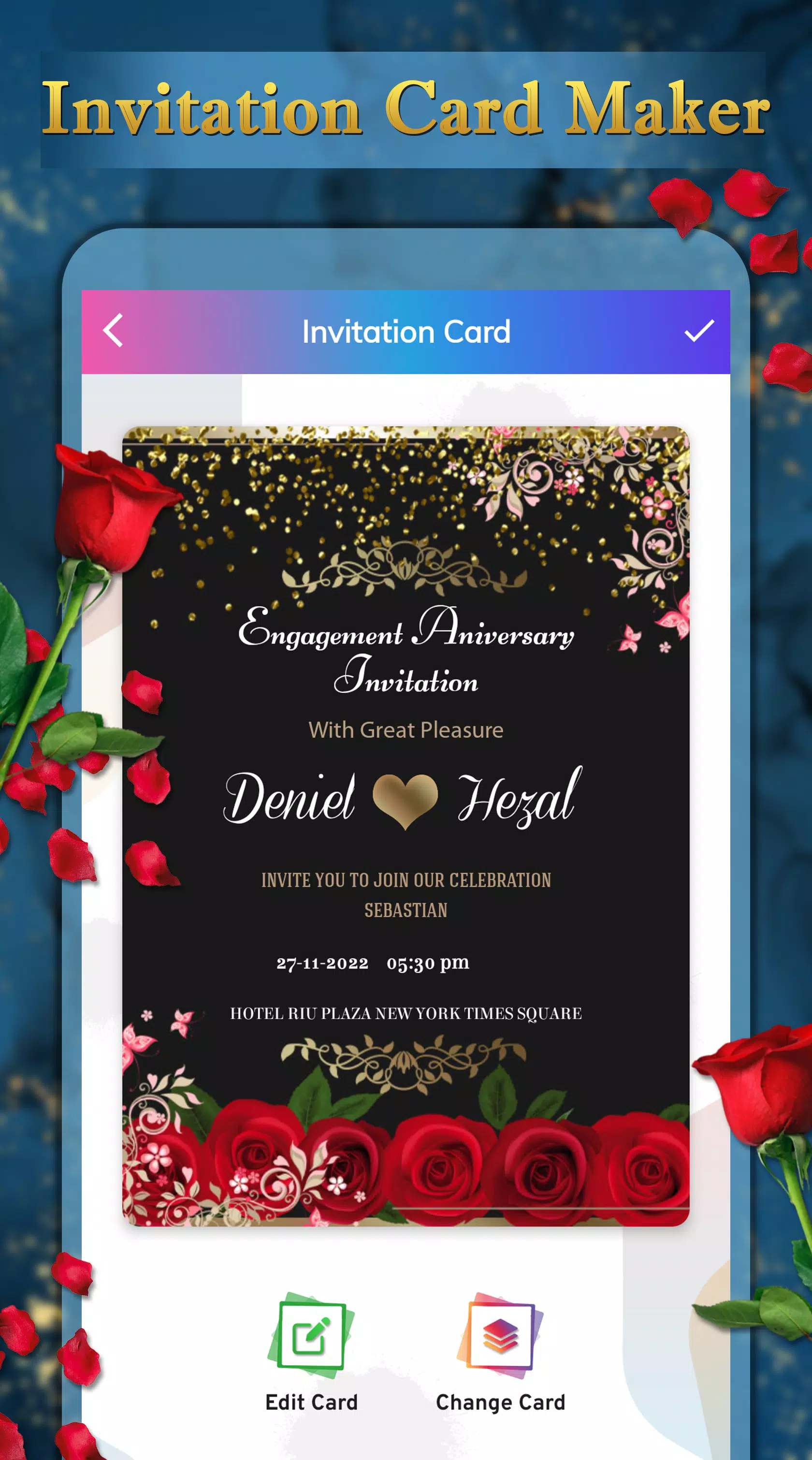 Invitation Card Maker Tangkapan skrin 3