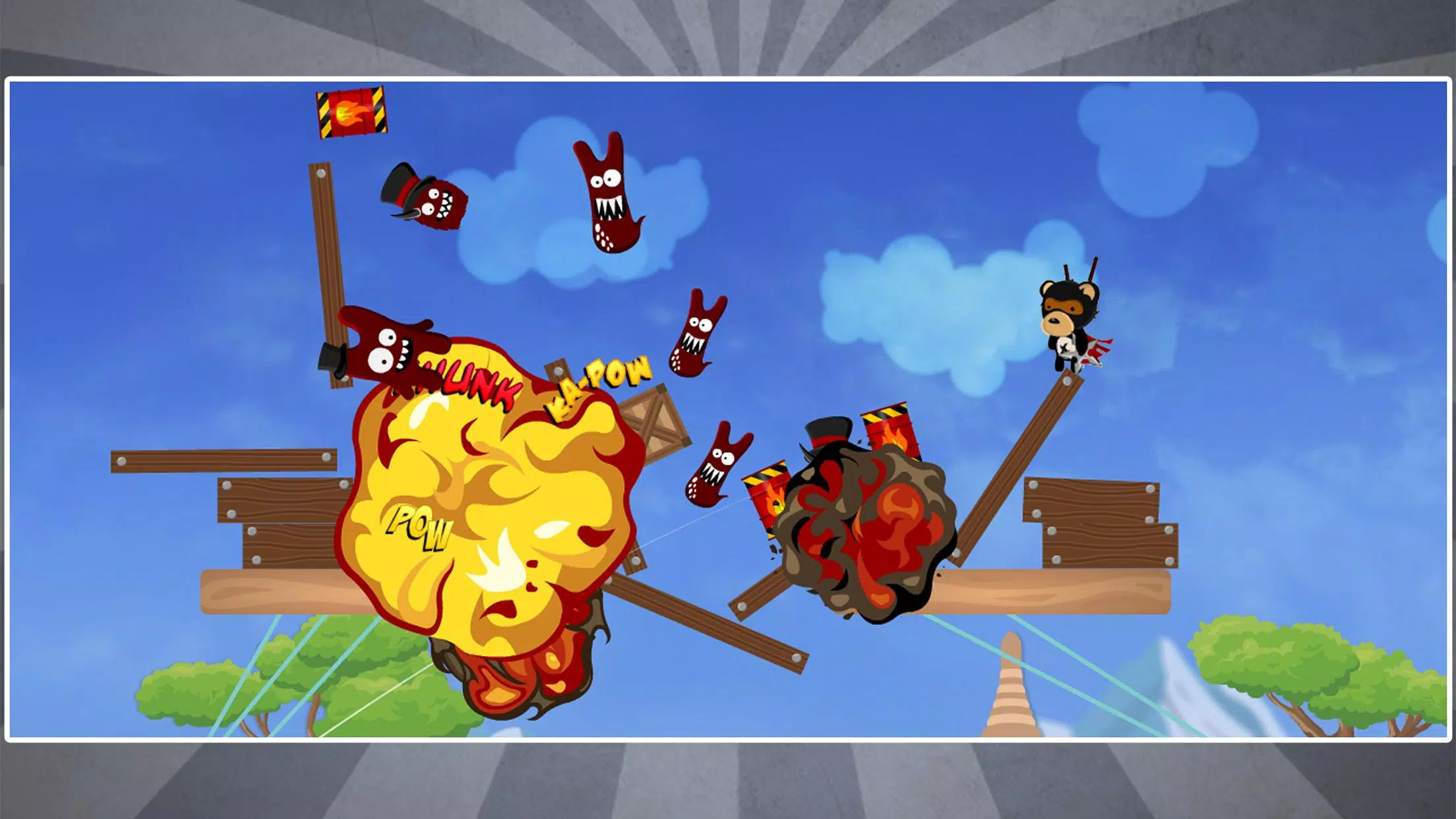 Ninja Bear: Slingshot Shooter Скриншот 3