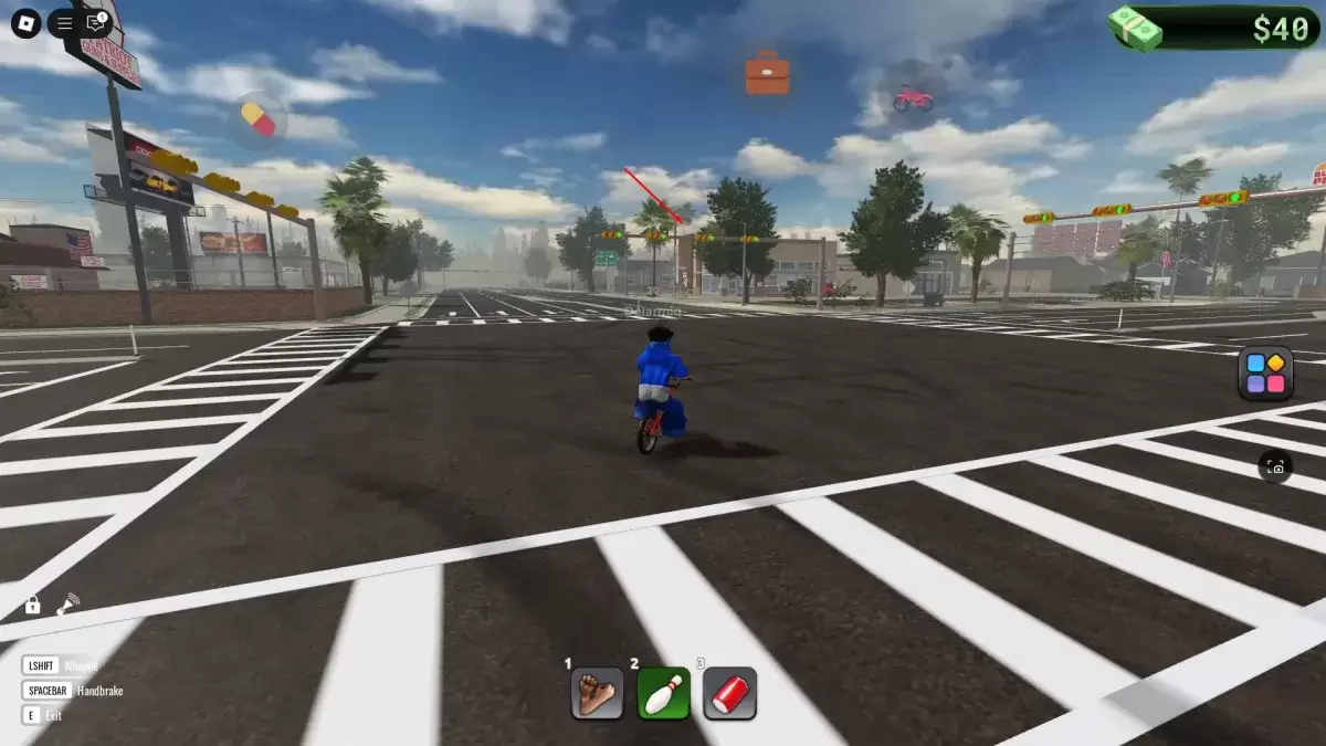 A player looking at the location of the Janitor job in BlockSpin
