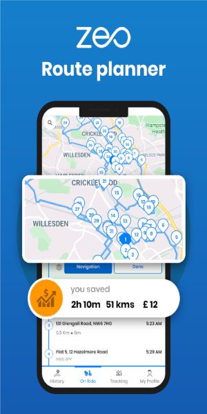 Zeo Fast Multi Stop Route Plan Скриншот 1