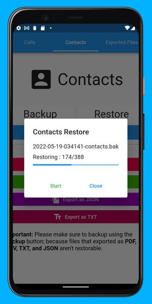 Call Log Backup,Restore & PDF Export Zrzut ekranu 2