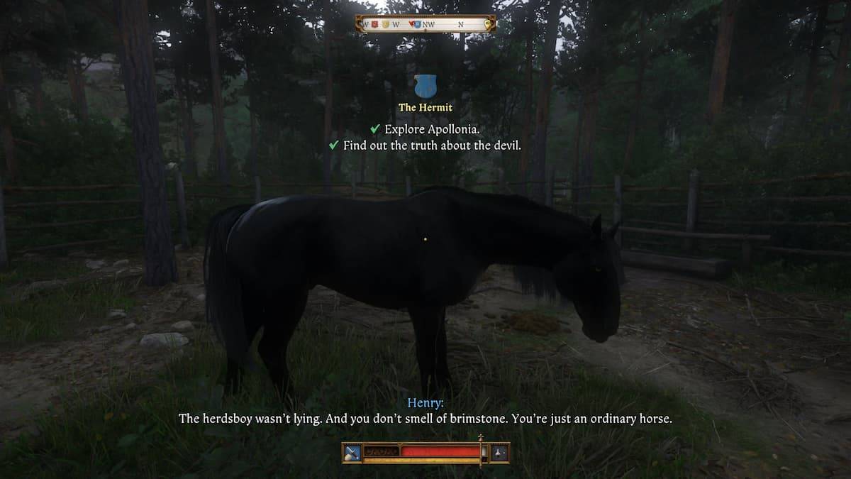 The clearing with the black horse