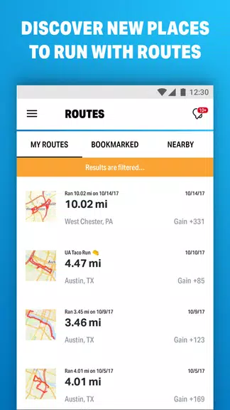 MapMyRun을 사용해서 달리기 스크린샷 3